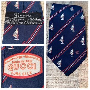 Vintage Gucci yacht boat tie GG